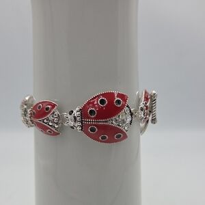 Elegant Ladybug Silver Bracelet